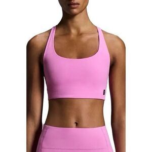 ON Women's Pink Studio Strappy Back Stretch Woven Sports Bra Large NWT
